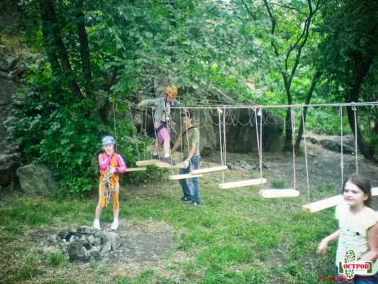 ступени веревочного парка